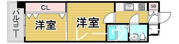 福岡県福岡市博多区住吉４丁目(賃貸マンション2K・7階・23.92㎡)の写真 その2