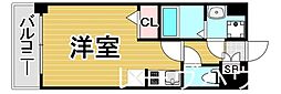 福岡市地下鉄空港線 大濠公園駅 徒歩7分の賃貸マンション 8階1Kの間取り