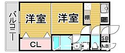 エステート・モア平尾倶楽部 2Kの間取図画像