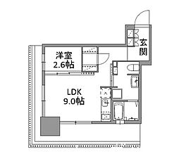 ANDON 1LDKの間取図画像