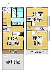 レインボーヒル井乃浦 2LDKの間取図画像