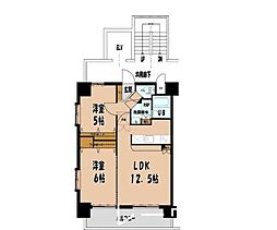 クリエート博多駅前 2LDKの間取図画像