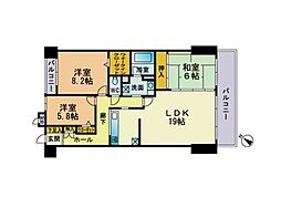 ベルメゾン赤坂フォレスト 3LDKの間取図画像