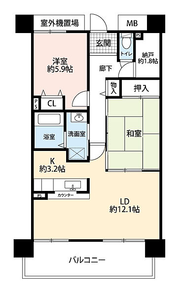 スマリオあすと松之浜 ｜大阪府泉大津市二田町1丁目(賃貸マンション2SLDK・7階・66.13㎡)の写真 その2