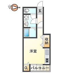 ラヴィ・アン・ドゥ1 1Kの間取図画像