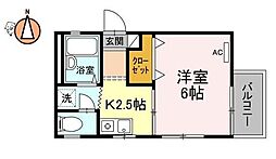 山城TOC 1Kの間取図画像