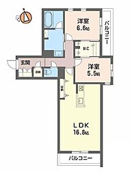 JR徳島線 徳島駅 徒歩32分の賃貸アパート 1階2LDKの間取り