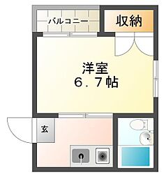 リーエ庄町 1Kの間取図画像