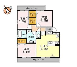 ラフィーナ 3LDKの間取図画像