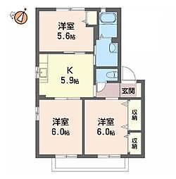 シャーメゾンブルーム1 3DKの間取図画像