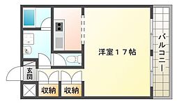 ソレイユ1番館 ワンルームの間取図画像
