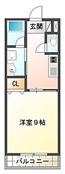 グランドパイン 1Kの間取図画像