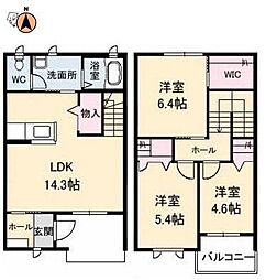 クラヴィエ北田宮 3LDKの間取図画像