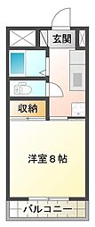 グランシティ後藤 1Kの間取図画像