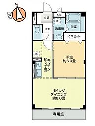 フォブールイノツ 1LDKの間取図画像