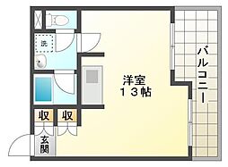 ソレイユ1番館 ワンルームの間取図画像