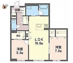PROGRESS沖浜 2LDKの間取図画像