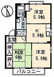 シャーメゾン2番館 3Kの間取図画像
