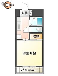 グランシティ後藤 1Kの間取図画像