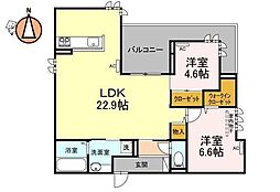 エグレットテラス 2LDKの間取図画像