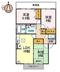 グランパルク大坪A 3LDKの間取図画像