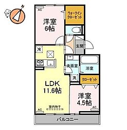 アーバンライフヒロ 2LDKの間取図画像