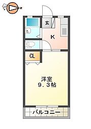 JR徳島線 蔵本駅 徒歩16分の賃貸アパート 2階1Kの間取り