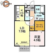 徳島県徳島市住吉4丁目（賃貸アパート1LDK・2階・40.10㎡） その2