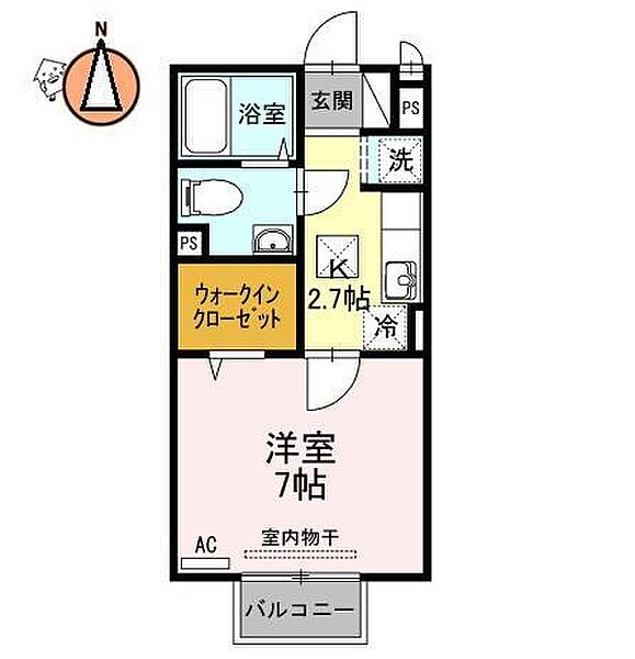 徳島県徳島市南庄町4丁目(賃貸アパート1K・2階・26.93㎡)の写真 その2