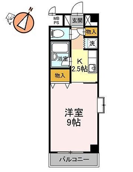 徳島県徳島市新蔵町3丁目(賃貸アパート1K・2階・28.10㎡)の写真 その2