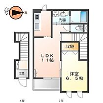 徳島県徳島市北矢三3丁目（賃貸アパート1LDK・2階・43.88㎡） その2