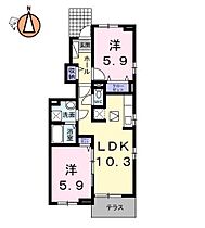 徳島県徳島市北田宮3丁目（賃貸アパート2LDK・1階・53.22㎡） その2