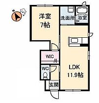 徳島県徳島市南沖洲1丁目（賃貸アパート1LDK・1階・44.81㎡） その2