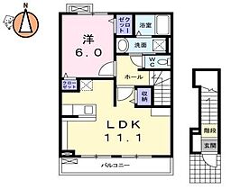 徳島県徳島市北島田町1丁目（賃貸アパート1LDK・2階・46.09㎡） その2