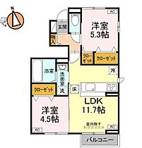 徳島県徳島市北矢三町3丁目（賃貸アパート2LDK・1階・51.15㎡） その2