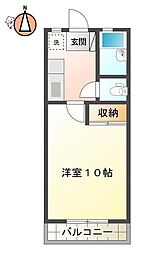 JR徳島線 蔵本駅 徒歩5分の賃貸マンション 2階1Kの間取り