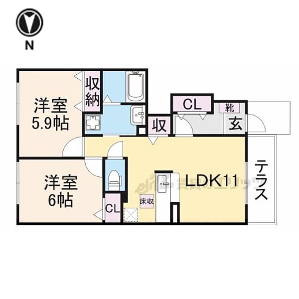 ソル・レヴェンテ　ウーノ 104｜滋賀県長浜市神照町(賃貸アパート2LDK・1階・55.37㎡)の写真 その2