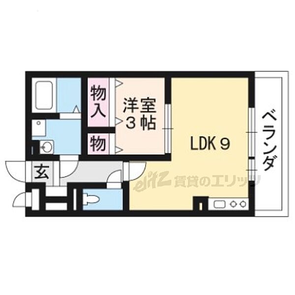 セジュールジュン 301｜滋賀県東近江市八日市本町(賃貸アパート1LDK・3階・33.12㎡)の写真 その2