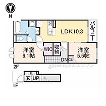 滋賀県湖南市下田（賃貸アパート2LDK・2階・56.12㎡） その2