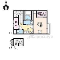 滋賀県湖南市下田（賃貸アパート1K・2階・26.08㎡） その2