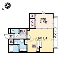 レウイシア 101 ｜ 滋賀県栗東市岡（賃貸アパート1LDK・1階・43.71㎡） その2