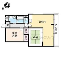 ドミール高野 110 ｜ 滋賀県栗東市高野（賃貸マンション2LDK・1階・60.42㎡） その2