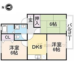 サニースクエアＡ 101 1階3DKの間取り
