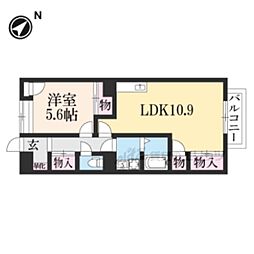 Ｇｒｅｅｎ　Ｋｅｙ 2階1LDKの間取り