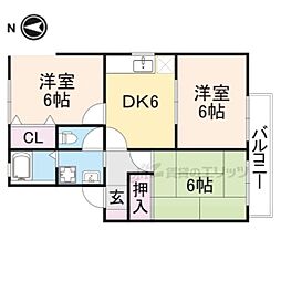 サニースクエアーA 3DKの間取図画像