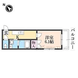 F.F.コーポひらた 1Kの間取図画像