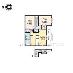 エクセレンテパラーシオ 2LDKの間取図画像