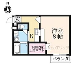 プリウス 2階1Kの間取り