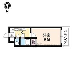 セコンダリー谷畑 5階1Kの間取り