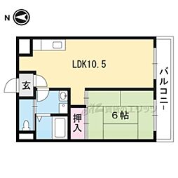 JR湖西線 安曇川駅 徒歩4分の賃貸マンション 3階1LDKの間取り